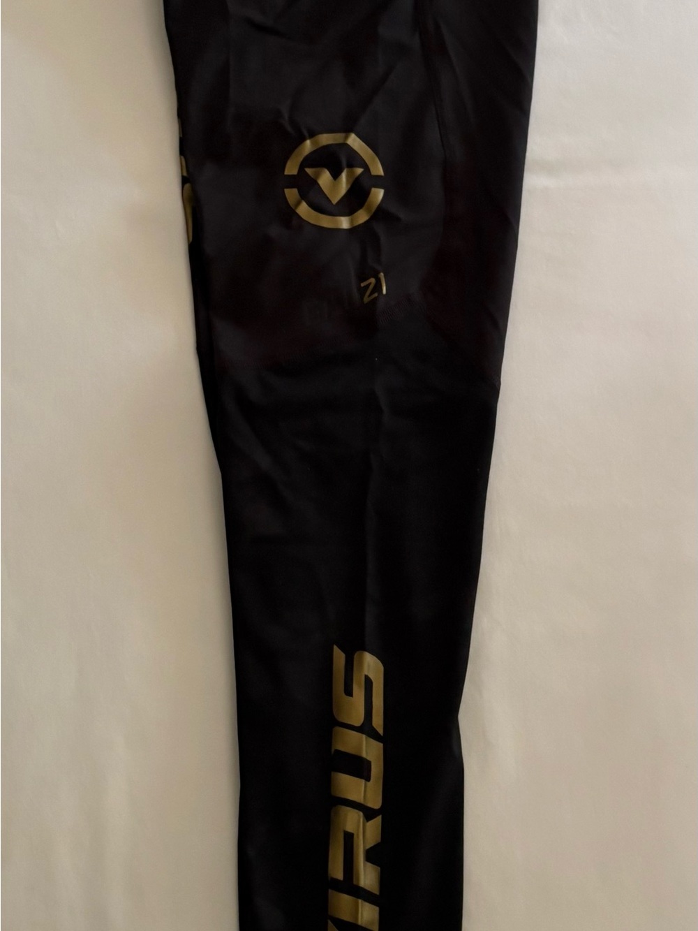 Virus EAU21 Black Leggings with Gold Logos